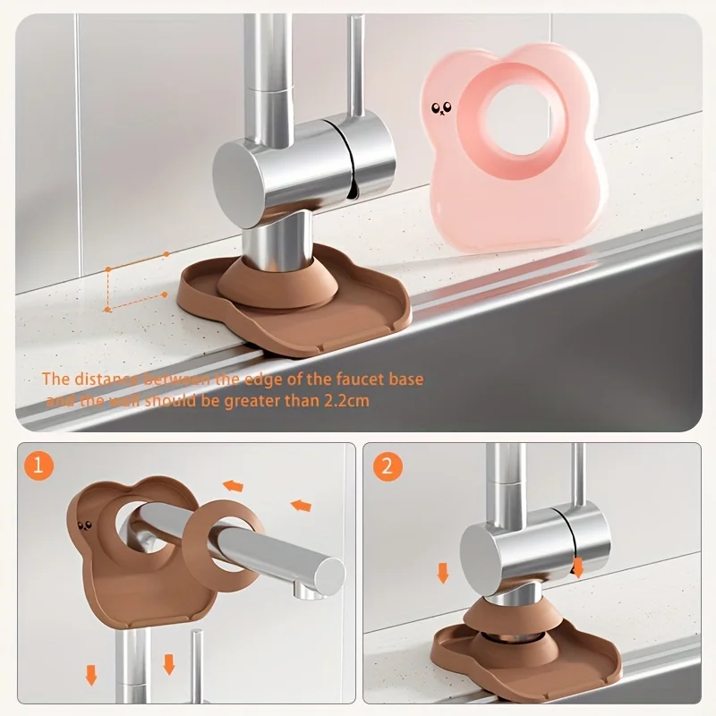 Silicone Faucet Drain Mat for Kitchen and Bathroom - Splash Guard, Water Catcher, Drying Rack for Utensils