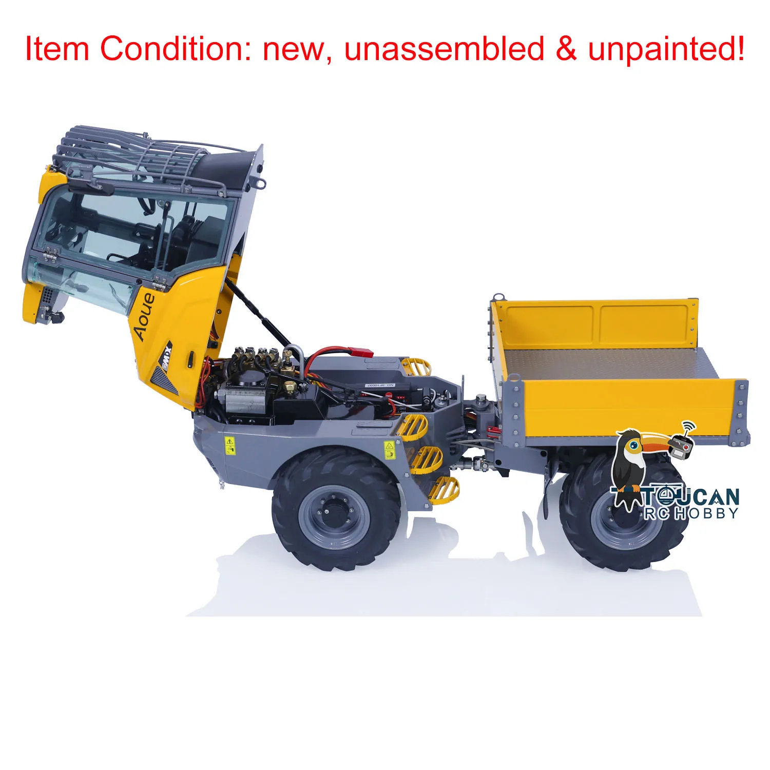 LESU 1/14 RC Hydraulic Metal Dump Truck Tipper 6MDX-B Remote Control Car Model Unpainted Kits With Light Sound ESC Motor TH23010 4