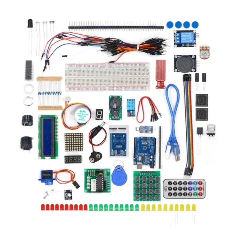 Il Più Nuovo Kit Di Avviamento Rfid Per Arduino Uno R3-Per Uno R3 Breadboard E Supporto Step Motor / Servo /1602 Lcd / Jumper Wire/