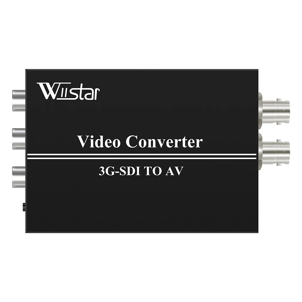 Wiistar HD/3G-SDI to AV CVBS Converter with SDI Loopout SDI to Composite RCA Audio Video Adapter for Projection monitor