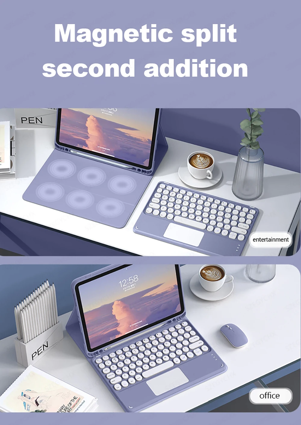 Bluetooth Keyboard Wireless Mouse iPad A16 case 10.2 7/8/9 10th Generation Pro 13 11 12.9 2025 M4 M3 Air 13 5 4 ipad case,ipad keyboard case