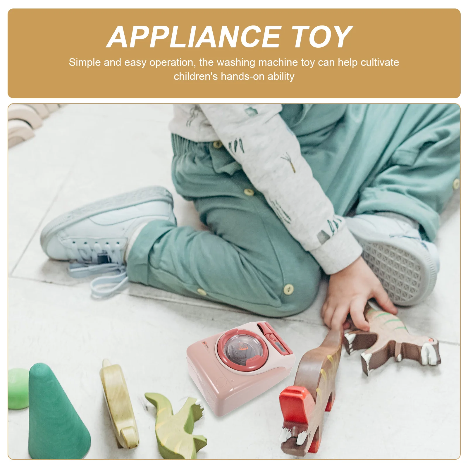 Play House Washing Machine Pretend Toy Toys Toddler Mini Portable Electric Plastic Playing 6