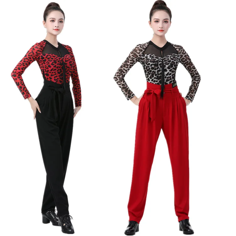

Latin dance training clothes modern dance performance small feet and pleated sailor dance pants