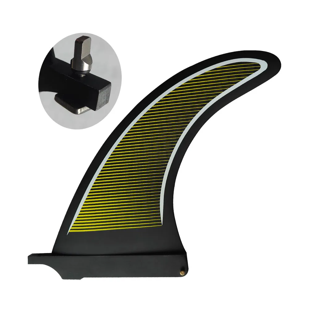 8 inch Surf Longboard Fins Honeycomb Fiberglass Yellow color Surfing Fin Surfboard Fin Single Fins