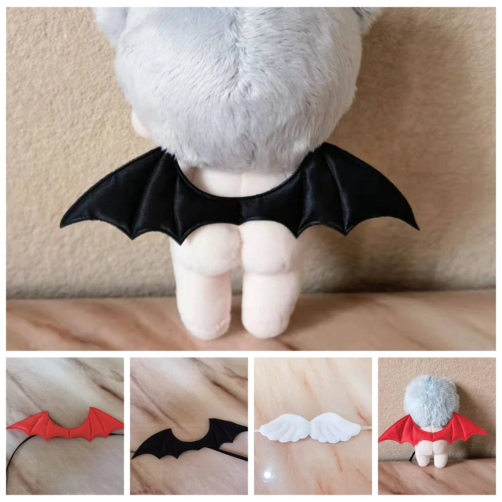 

Little White Angel Wings Black Red Devil Bat Wing for 10/15/20cm Plush Dolls and 1/3 1/4 1/6 BJD Dolls Toy Wings Accessories