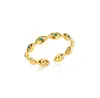 Bagues géométriques en acier inoxydable pour femmes, Texture minimaliste, couleur or, ouverture de Couple, bijoux esthétiques de mariage et de noël
