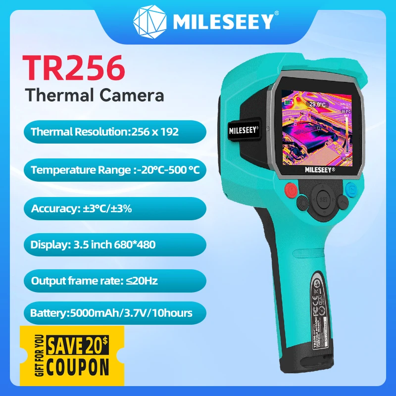 Mileseey Tr256a 256*192 Infrared Thermal Camera Imager 20℃500 ℃ Six