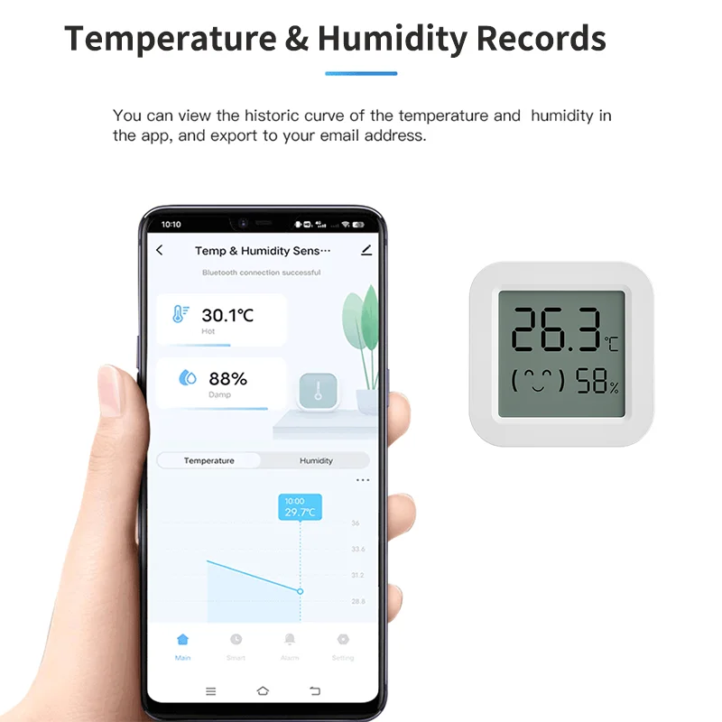 Bluetooth Smart Temperature Humidity Sensor LCD Indoor Hygrometer  Thermometer