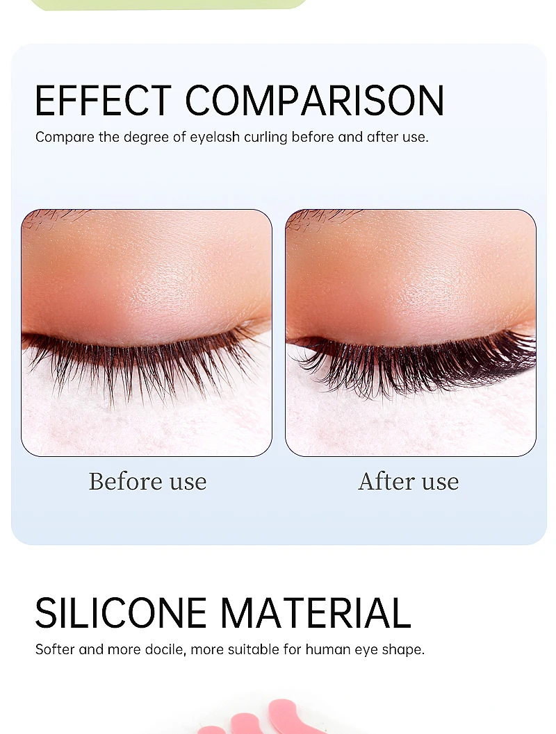 6 stücke Wimpern lift Silikonst reifen wieder verwendbare Wimpern verlängerung Patch weiche Dauerwelle Wimpern Locken wickler Augen polster Klebeband Make-up-Tools – Detail 7