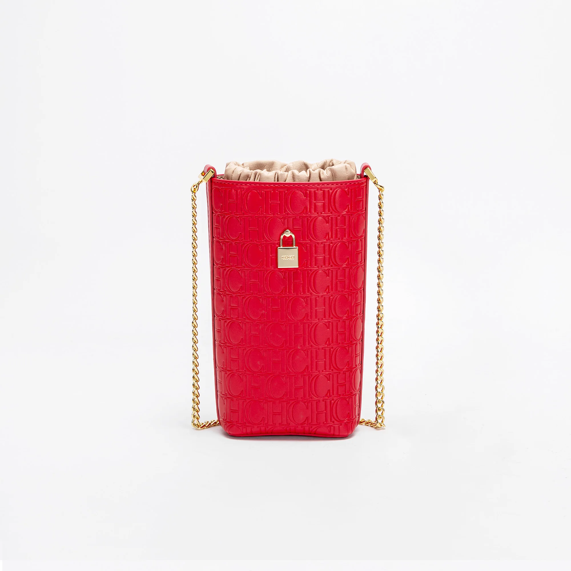 Fashionable Classic Solid Color New Women's Chain Bag Drawstring Design PU Material Women's New Crossbody Bag
