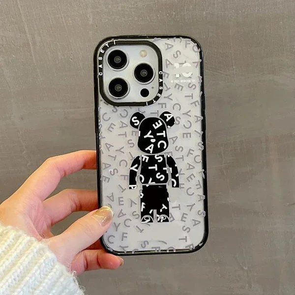 

2.0 Version Acrylic Upgrade Border Bear Phone Case Cover for IPhone 11 12 13 14 15 Pro Max Case for IPhone 15 Pro Max