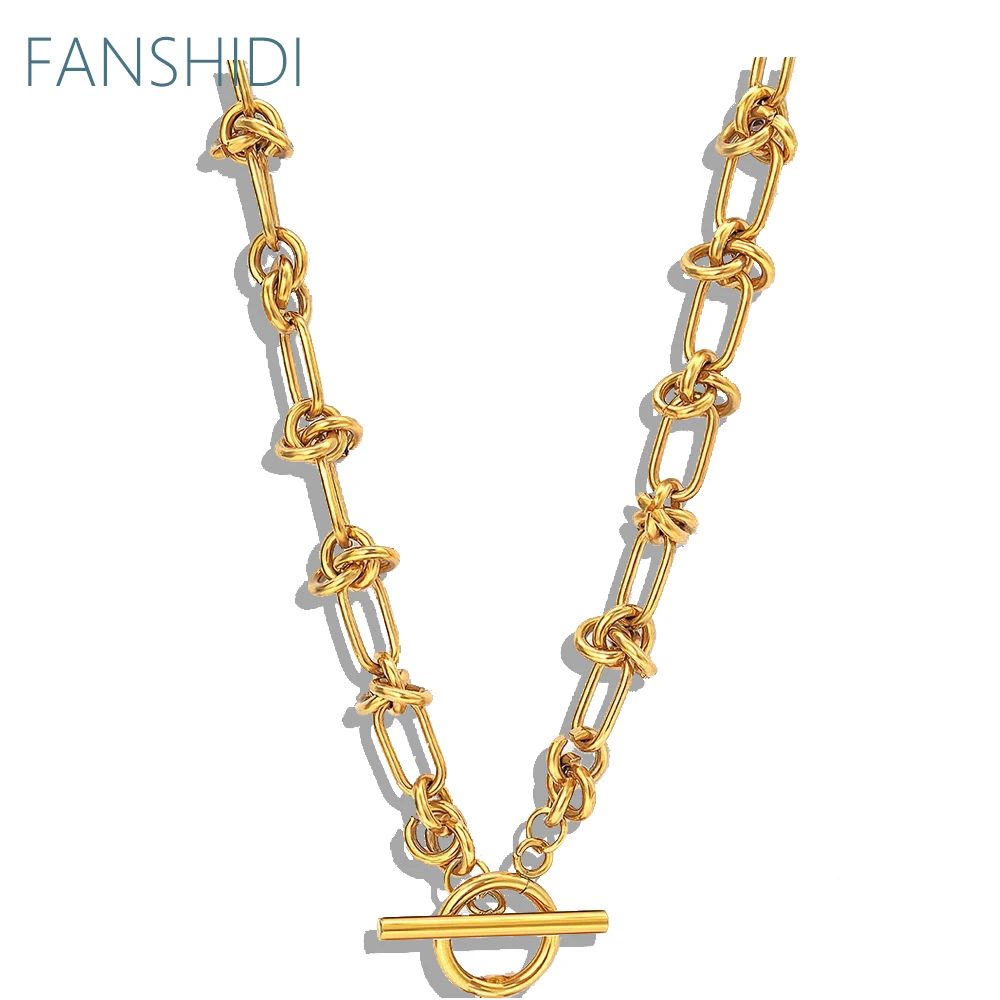 Fanshidi Gold Chain Choker Necklace 