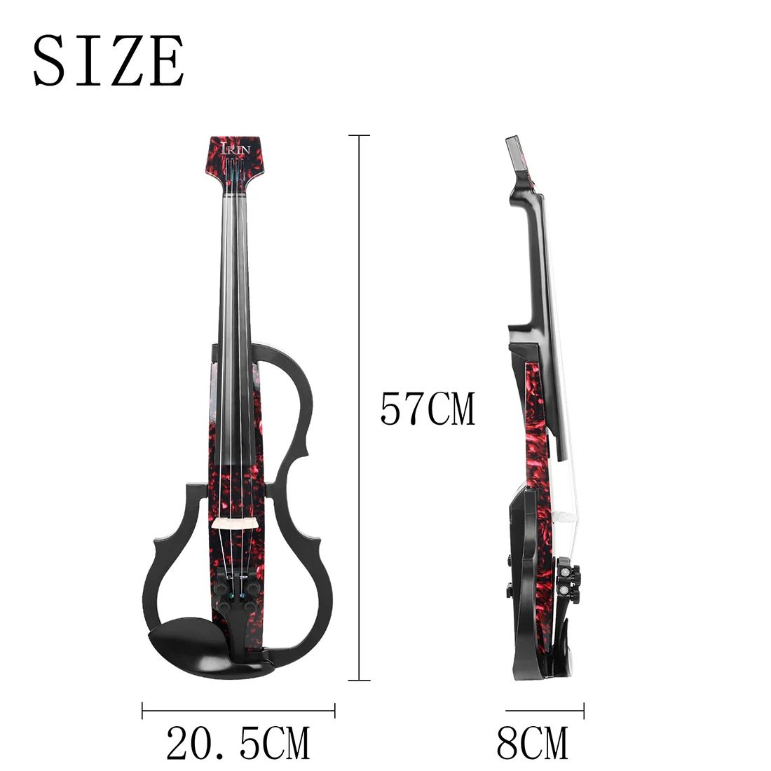 Headless Silent Electroacoustic Violin Professional 4/4 Electric Violin with Bow Headphone Cable Carry Case Accessories