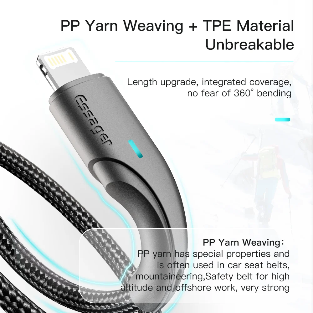 Essager USB Cable Fast Charging For iPhone