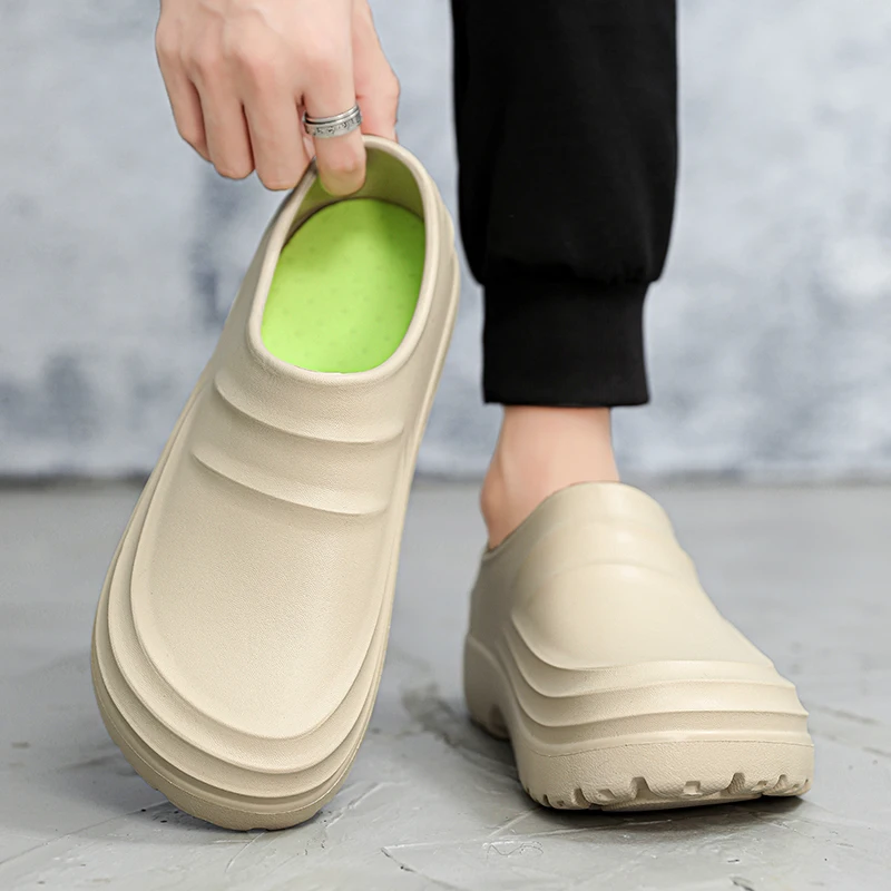 Baotou Slippers Men Wearing Lazy Shoes Fashionable One Foot and Half Support Single Shoes Beach Fishing Work Safety