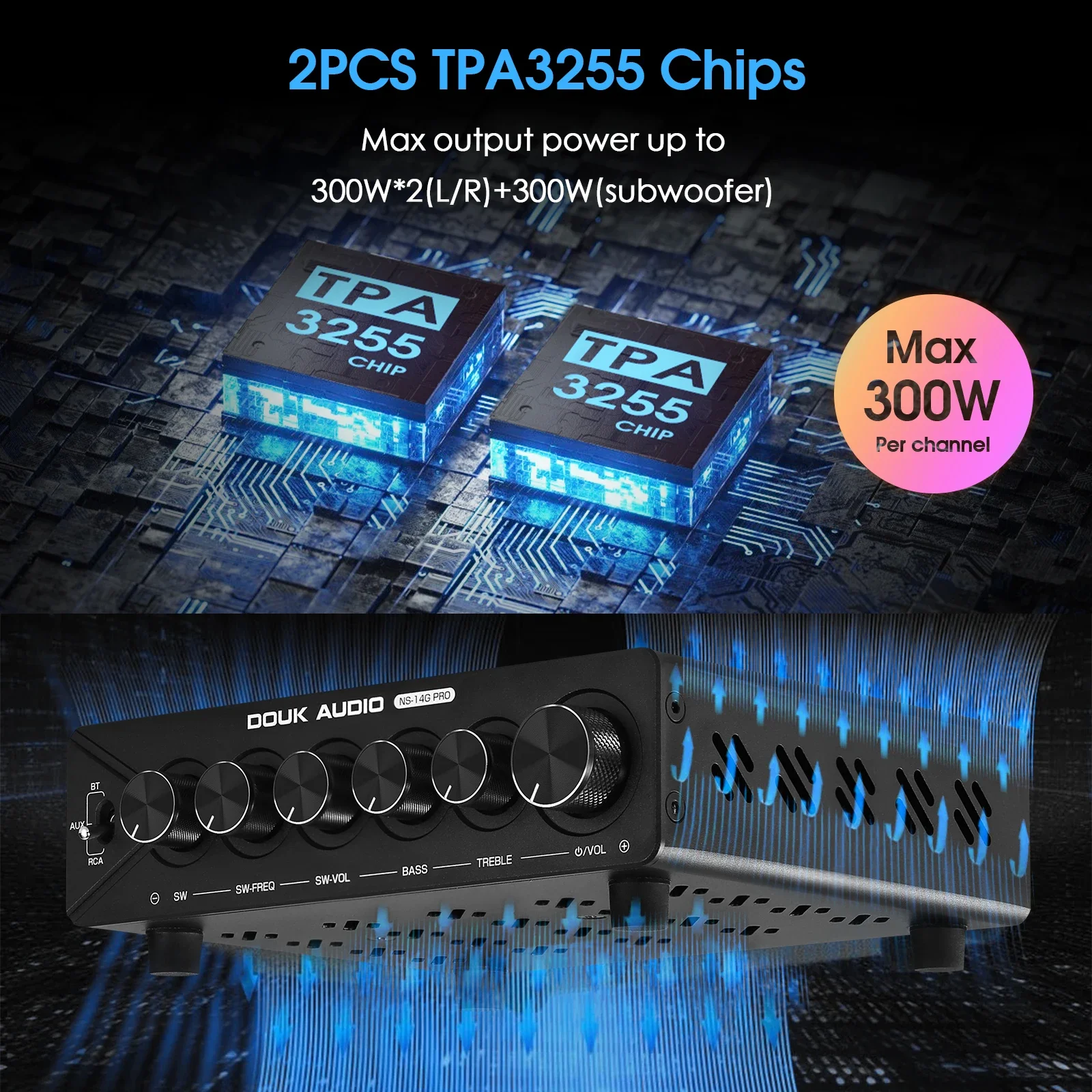 Nobsound NS-14G-PRO HiFi Channel Bluetooth TPA3255