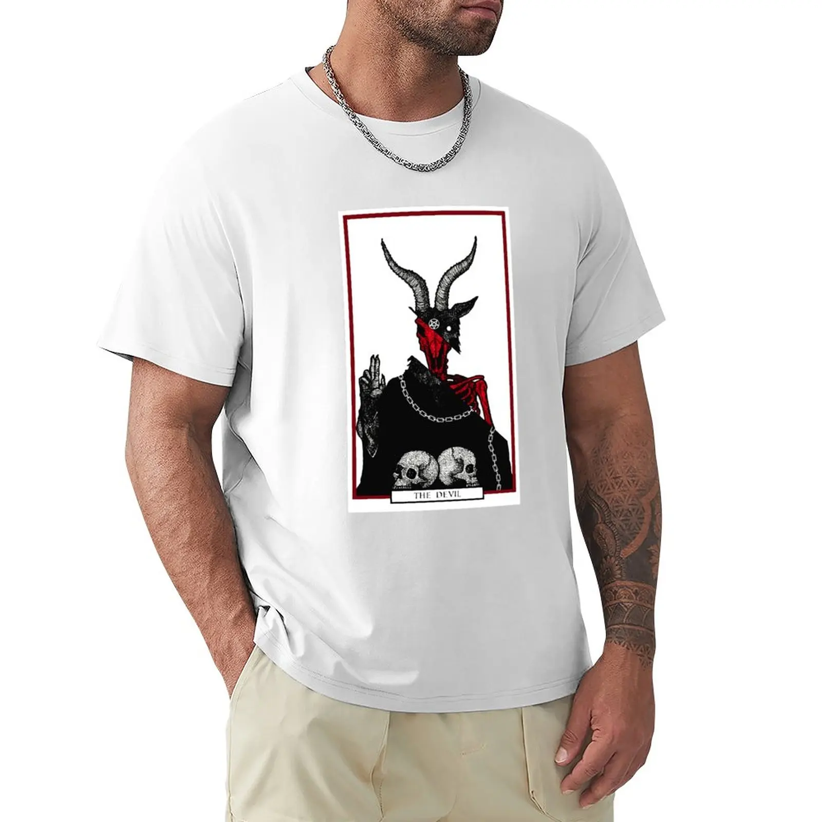 The Arcana Mortis Tarot: The Devil T-Shirt Anime Vintage Clothes Mens Graphic T-Shirt Pack