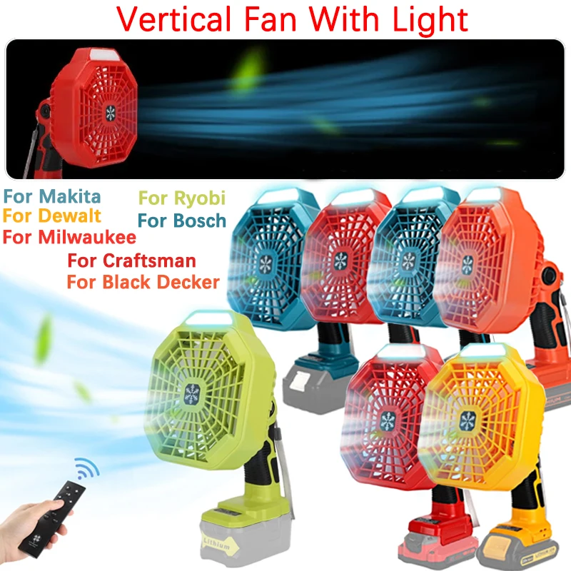 

Новый портативный вентилятор для аккумулятора Makita/Bosch/Dewalt/Milwaukee/Ryobi/BlackDecker/Craftsman 14,4-18 в