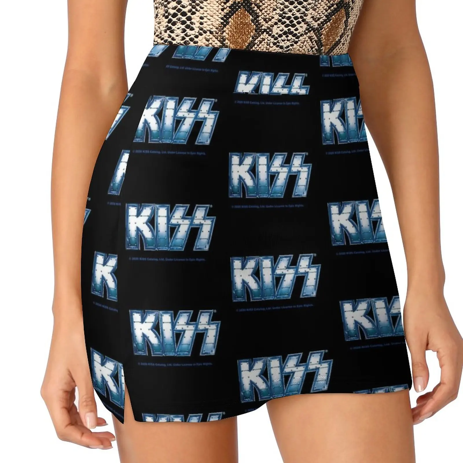 

Blue Metal Logo, kiss, kiss fan art, kiss band, kiss music, fanart, the band Light proof trouser skirt
