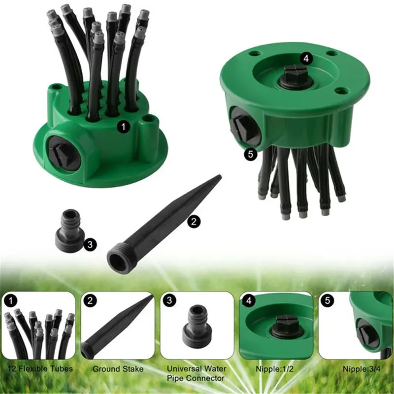Advanced 360° Automatic Garden Lawn Watering Sprinkler System