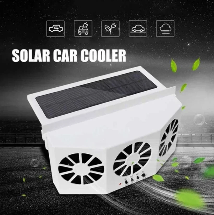 Electric Fan Solar Powered Car Cooler Window Radiator Exhaust Fan Auto Air Vent Radiator Fan Ventilation Cooling System for Car