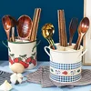 Ins Vintage Chopsticks Holder Drying Rack Separated Organizer Utensil Holder for Kitchen Dining Room Home Kitchenware Tube Shelf 6