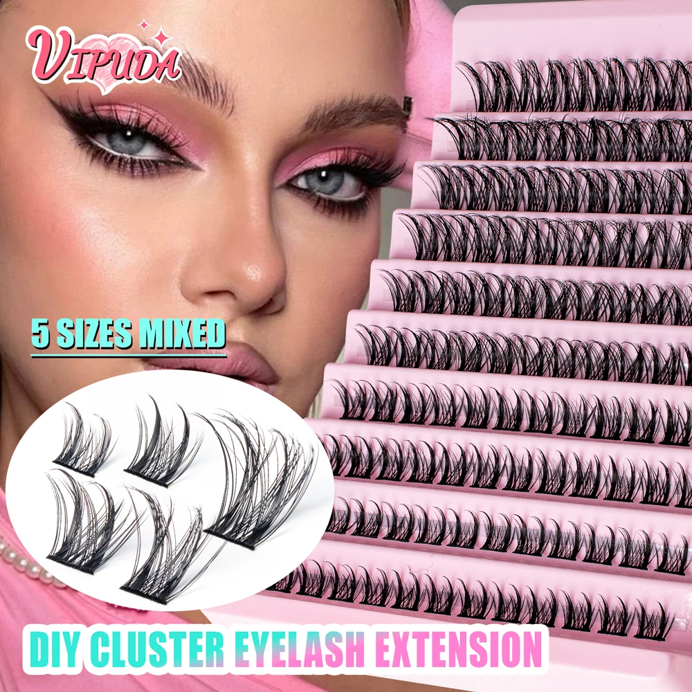 VipudaClusterLashesMixedLengthDIYEyelashSegmentedEyelashes