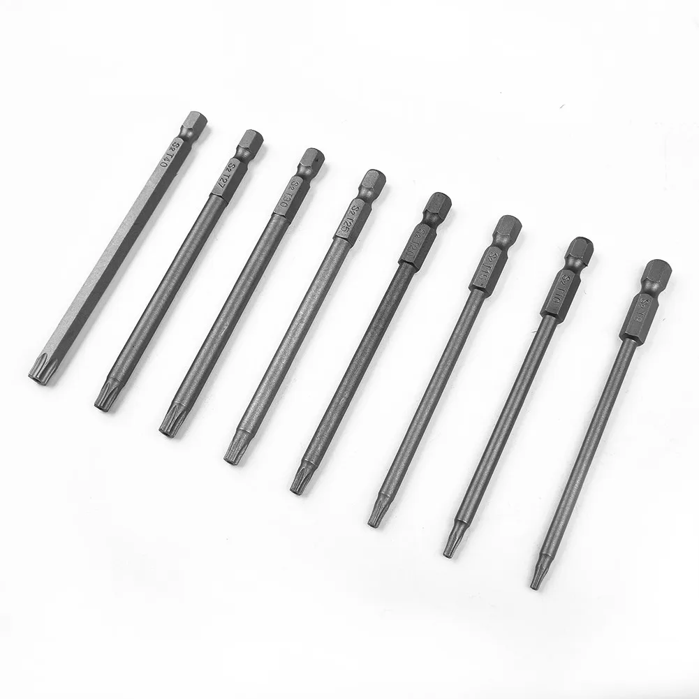 1Pcs 1/4 "Hex Magnet Torx Bit 100mm T8/T10/T15/T20/T25/T27/T30/T40 S2 Legierung Stahl Elektrische Schraubendreher-bits – Detail 1