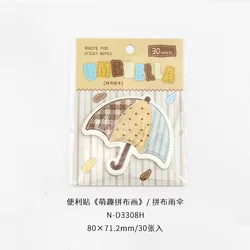 30 - Piece Creative Painting Series Sticky Notes Set for School and Office Supplies (RED)