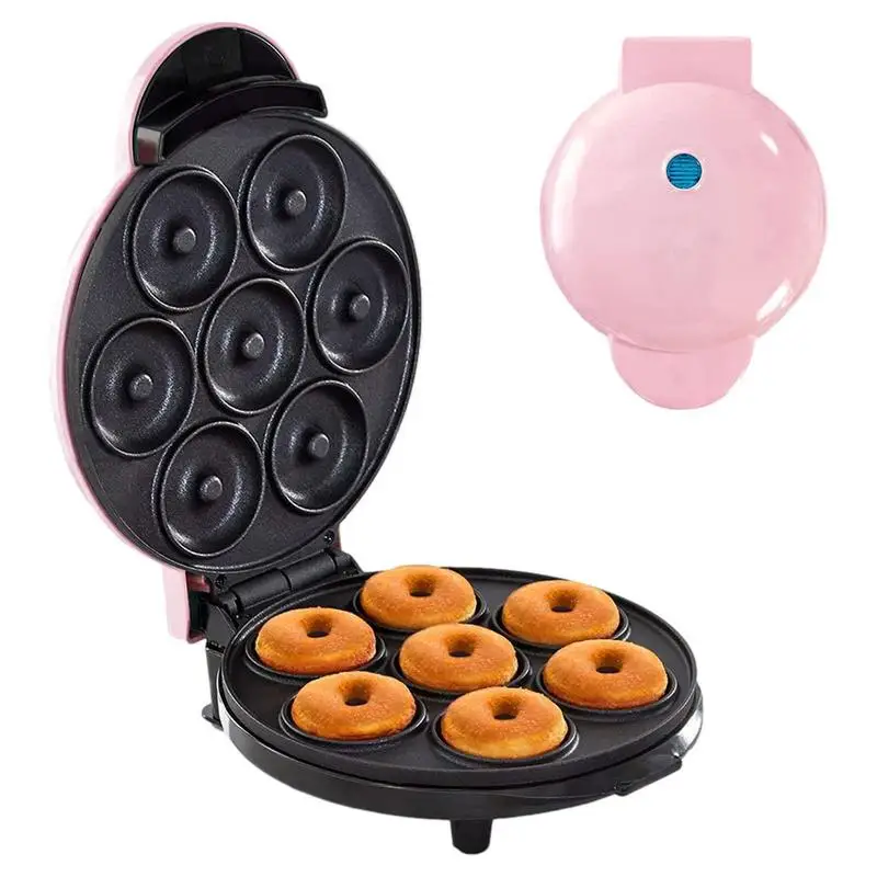 

Mini Donut Maker Machine Electric Donut Maker Nonstick Double-sided Heating Cake Donut Machine Make 7 Donuts In Minutes For Home