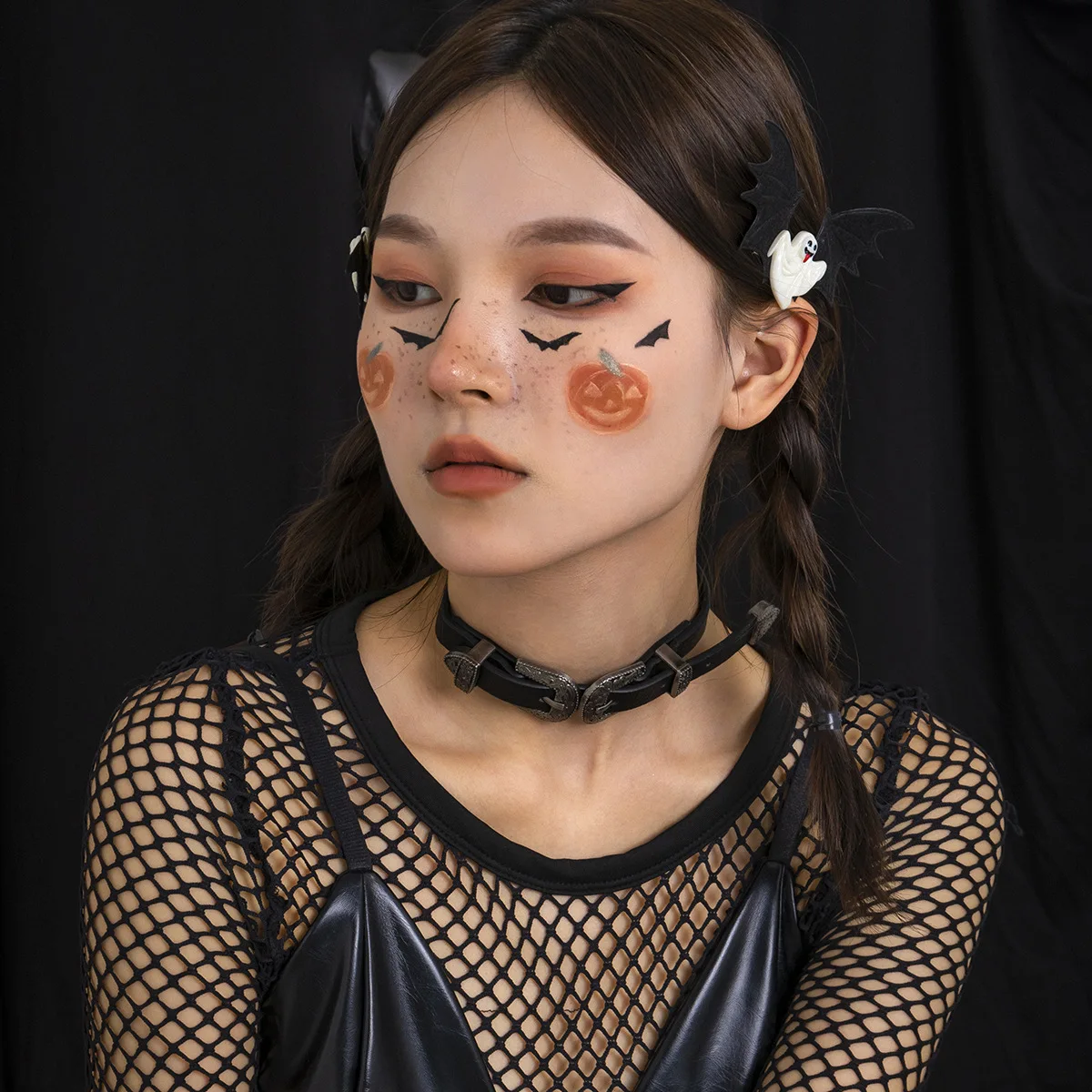 

Exaggerated Punk Goth Black Chocker Necklaces for Women Fashion Retro Halloween Black Vampire Clavicular Chains Jewelry Gift