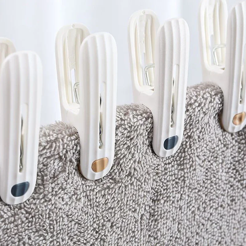 Plastic 12 Non-marking Clip Drying Rack Windproof Fixed Clothes Drying Clip Socks Bed Linen Soft Rubber Non-slip