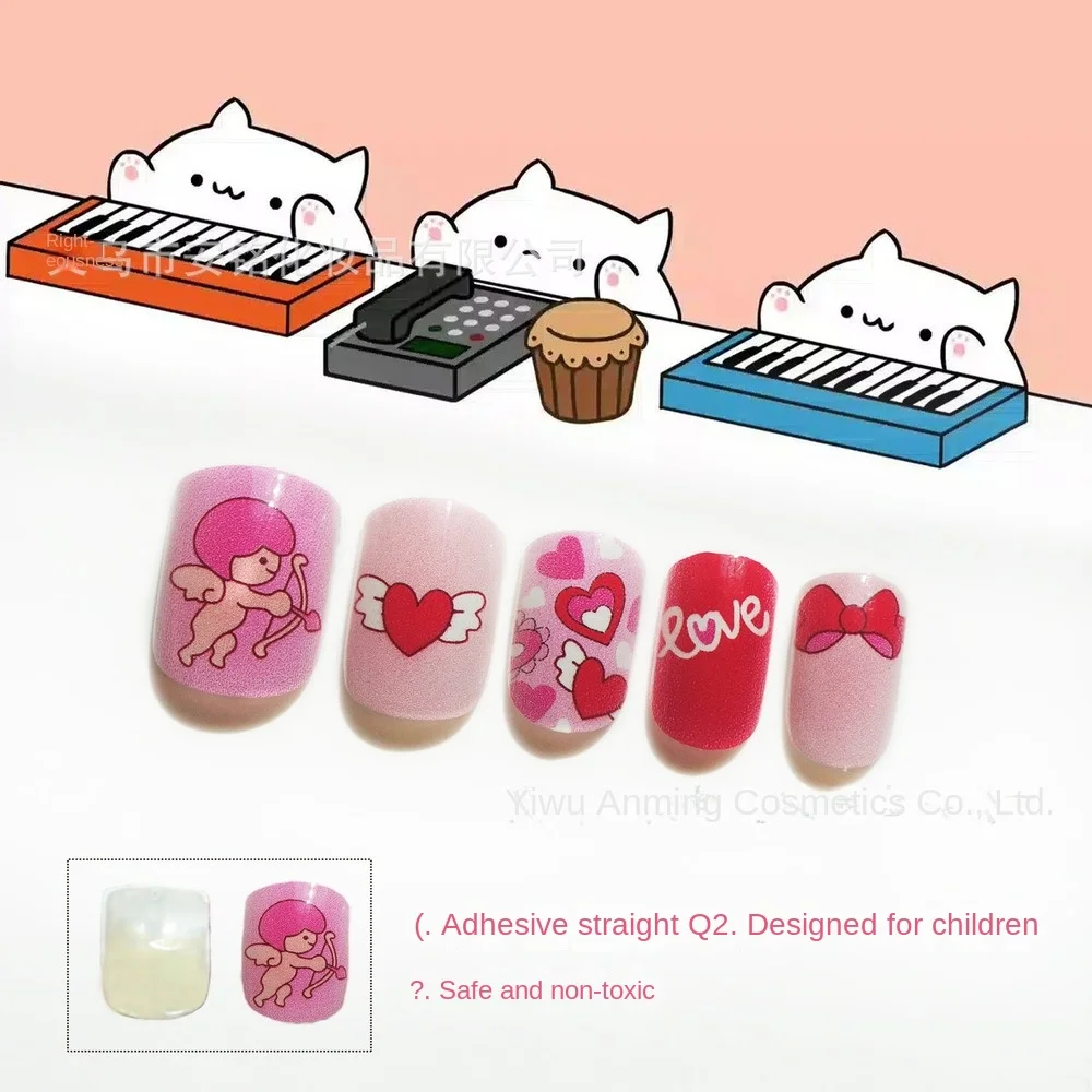 Faux ongles réutilisables Glue pour enfants, lapin, chat,  perfecpress on Nail Art, couverture complète artificielle, 24 pièces  AliExpress