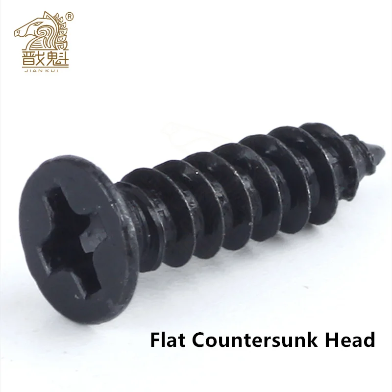 100pcs M2 M2.6 M3 M3.5 Black Steel Mini Micro Small Phillips Flat Countersunk Head Cross Round Pan Head Self-tapping Wood Screw