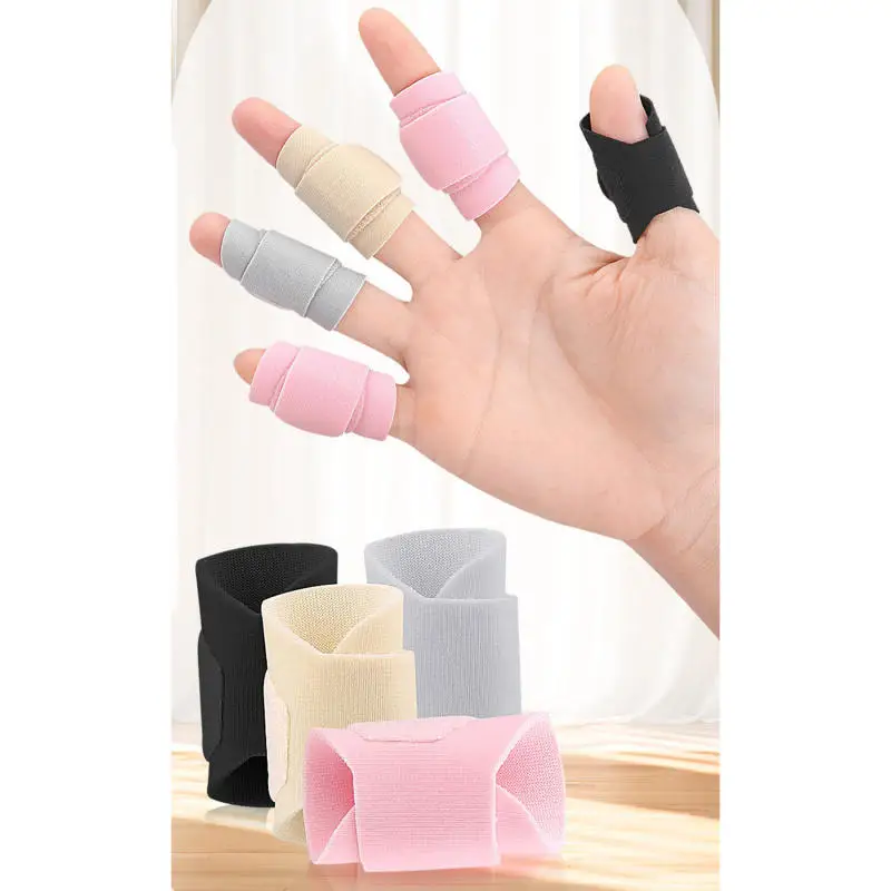 5-Pack Adjustable Finger Support Sleeves - Medical Grade Velcro Straps for Arthritis &Injury Recovery, Reusable Joint Protection