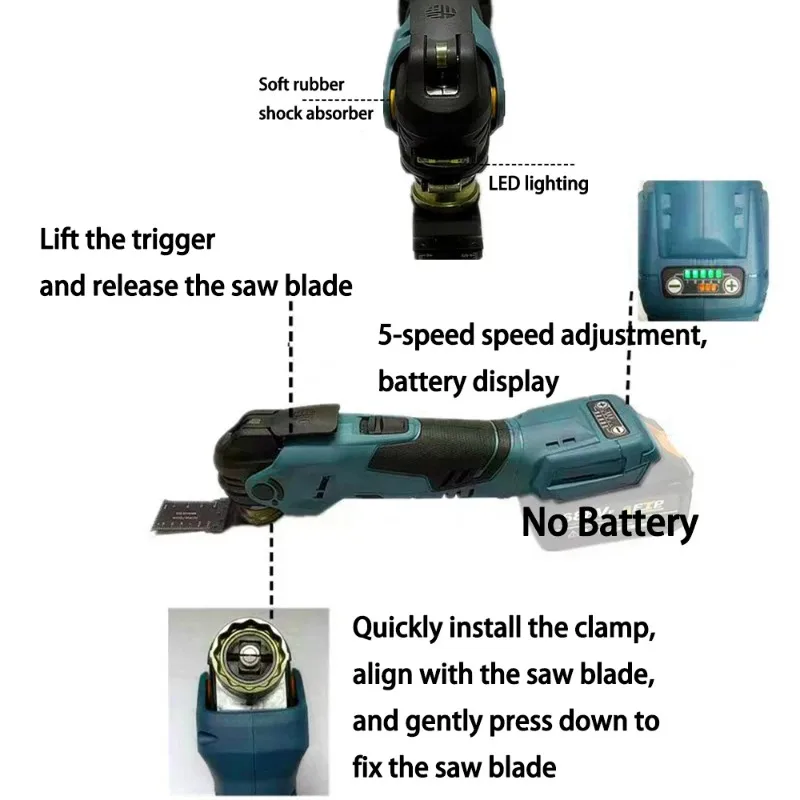 마키타 무선 브러시리스 진동 다기능 공구 전기톱 트리머 삽 목공 절단기 18V 배터리용