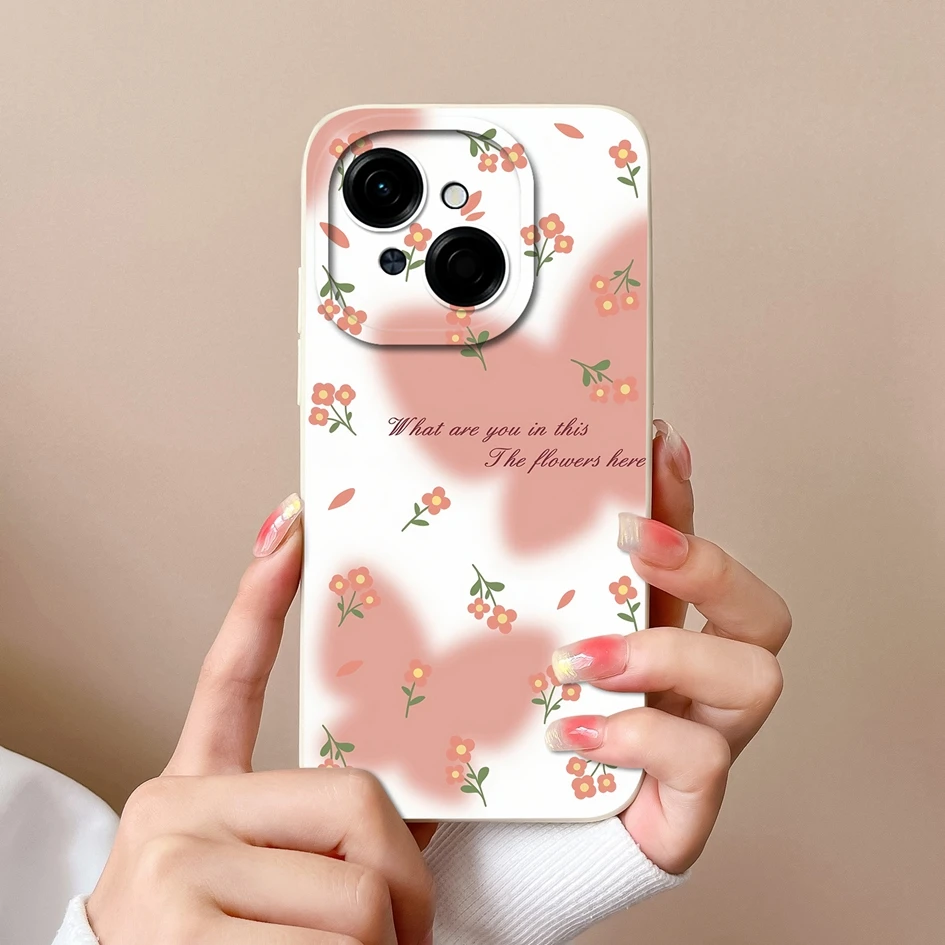 Colorful Pattern Liquid Silicone Case with Lens Protection