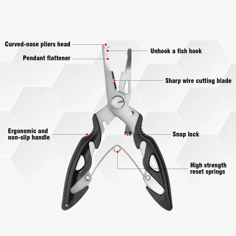 Fishing Pliers Multifunction Scissors Fishing Tools Pullther Resilience Metal Wire Rope Portable Magnetic Buckle Braid Line