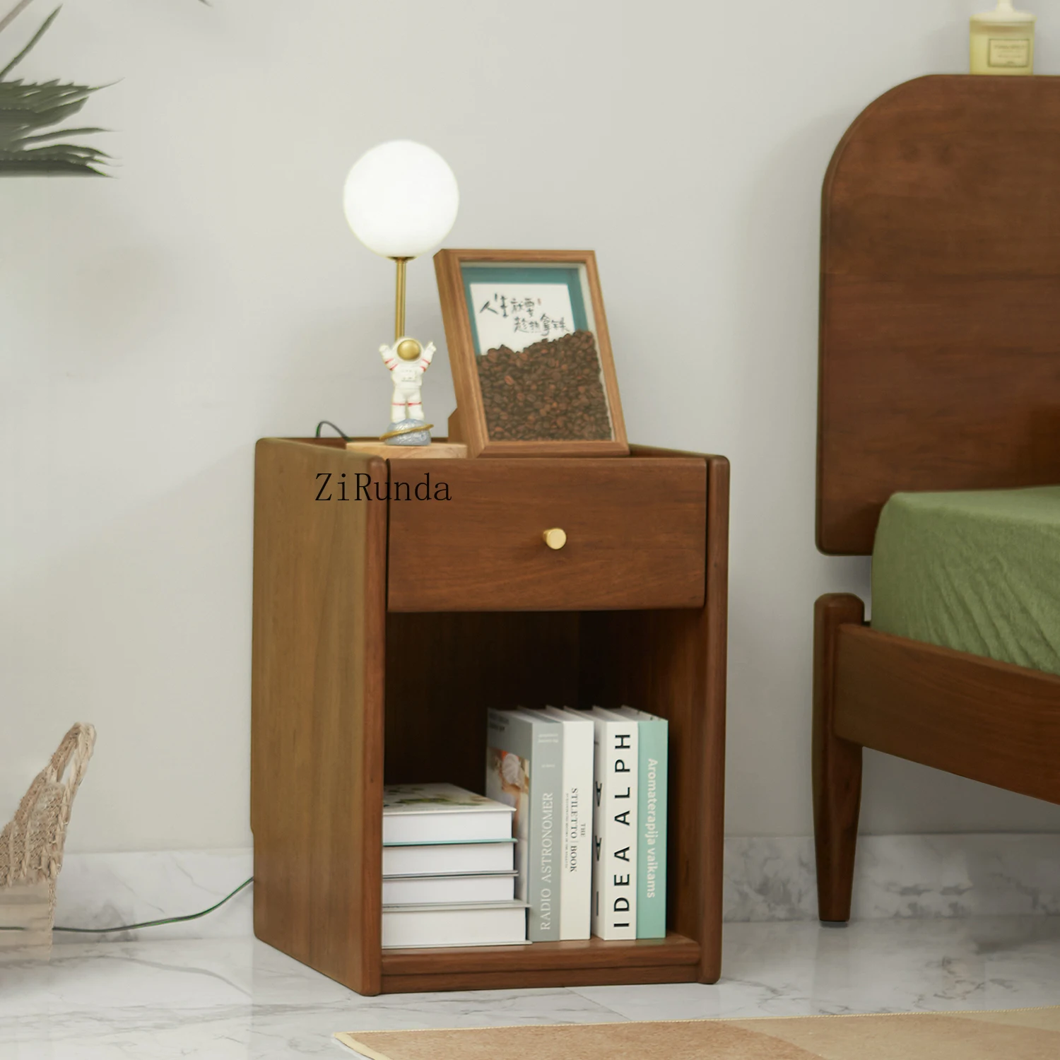North American black walnut bedside table solid wood children's side cabinet Nordic simple storage small apartment