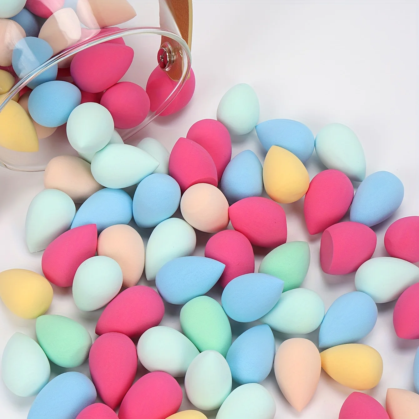 20/50/100PCS Mini Makeup Sponges - Latex-Free, Water-Activated Blenders for Foundation/BB Cream/Concealer, Precision Eye