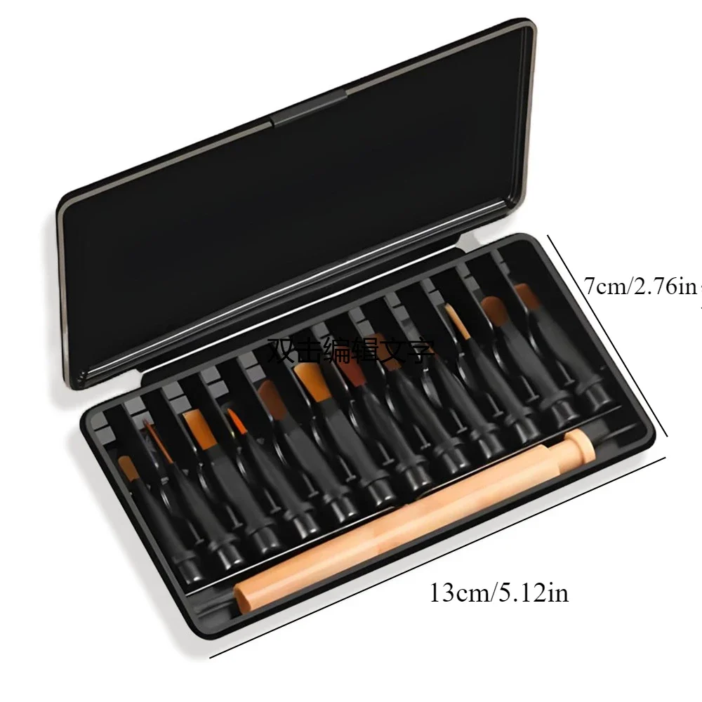 1 Set Manicure Replacement Penset Simple Press To Replace 12 Brush Heads Nylon Hair Drawing Pen Phototherapy Nail Brush Tool 5