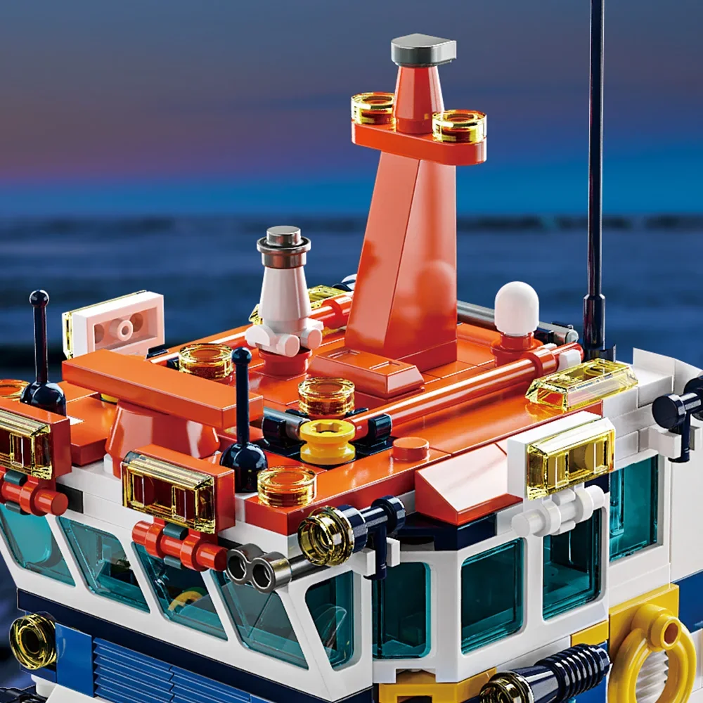 Halter Top Swimsuit City Ocean Explorer Ship Building Set With LED