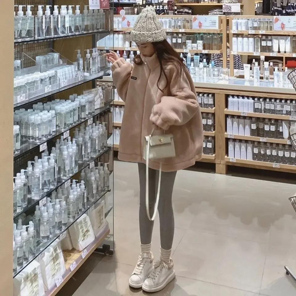 2022 New Sweater Lamb Hair Small Fragrant Wind Thick Coat Spring and Autumn Women's Vintage Hong Kong Flavor Women's Top