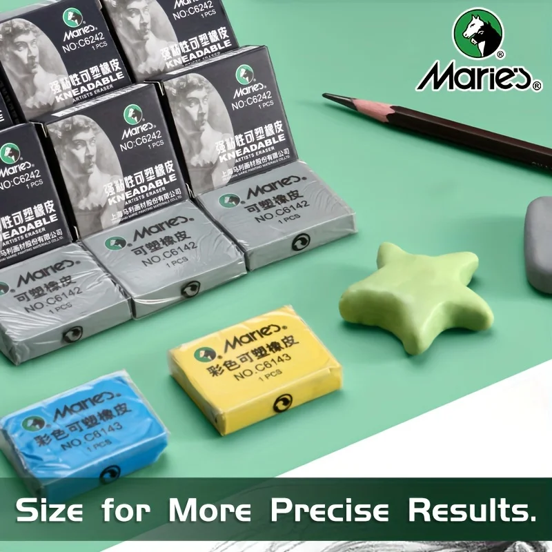 Marie's 2/4/6pcs Grey Plasticity Erasers Kneaded Rubber for Blend, Highlight, Shade, Smooth, Sketching, Drawing for Adults 2