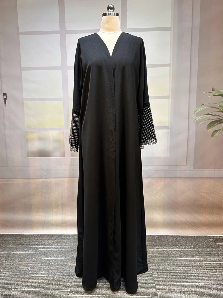 Elegant Middle East Muslim Dubai Clothing For Women Fashionable New Cardigan Hot Diamond Robe Islam Traditional Holiday Dress