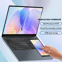 CRELANDER 15.6"+7" Dual Screen Laptop Intel N100 16GB DDR4 RGB Backlit Keyboard Computer Notebook Laptops Gamers Touchscreen 2