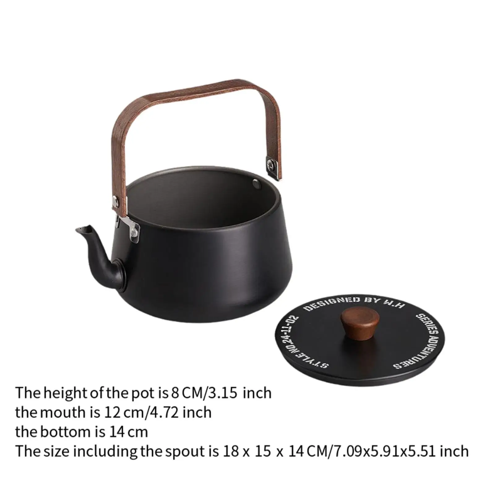 Outdoor Camping Travel Kettle 1.1L Portable Lightweight Picnic Aluminum Alloy Teapot Coffee Pot For Picnic Fishing