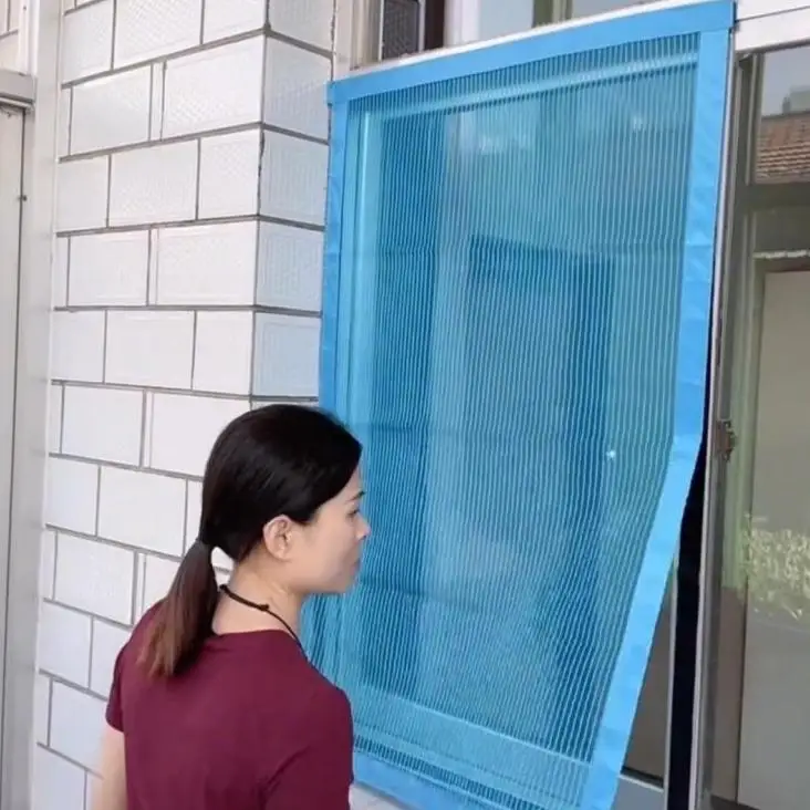 두꺼운 자가 접착식 창문 스크린 가정용 매직 테이프 모기장 방충 업그레이드 마그네틱 창문 스크린 다이아몬드 아이언