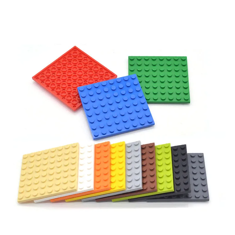 10pcs DIY 빌딩 블록 얇은 피규어 벽돌 8x8 도트 12 색 교육 크리 에이 티브 크기 어린이를위한 브랜드 장난감과 호환 가능
