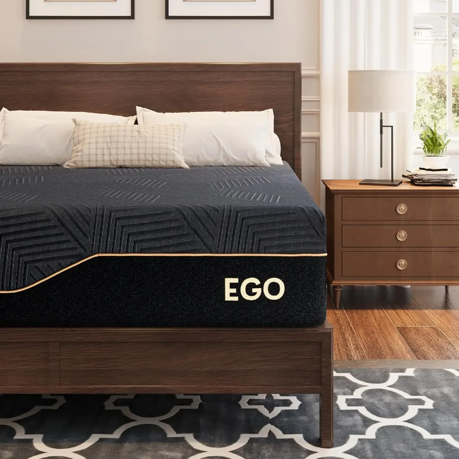 14 inch Firm Queen Mattress, Memory Foam Mattress with Cooling Cover, Bed in a Box, 2